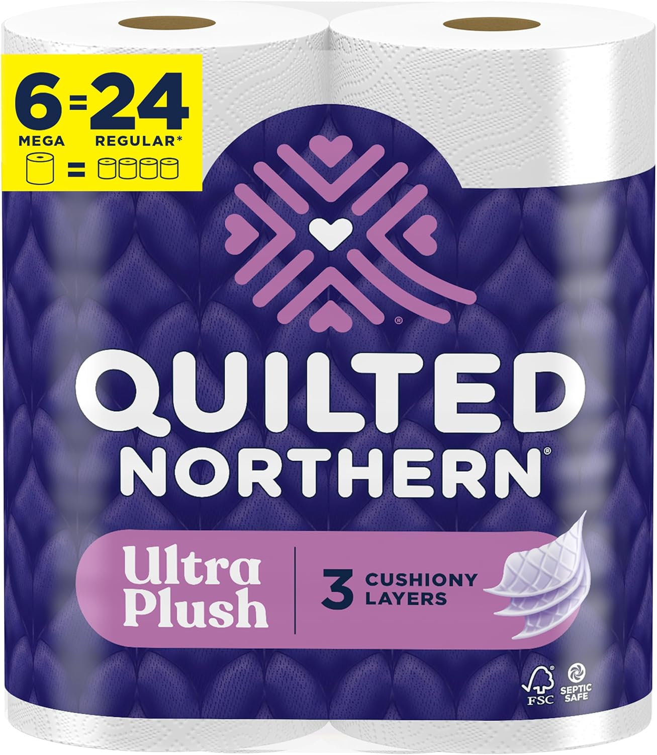 Quilted Northern Ultra Plush Toilet Paper, 18 Mega Rolls = 72 Regular Rolls, 3X Thicker*, 3 Ply Soft Toilet Tissue