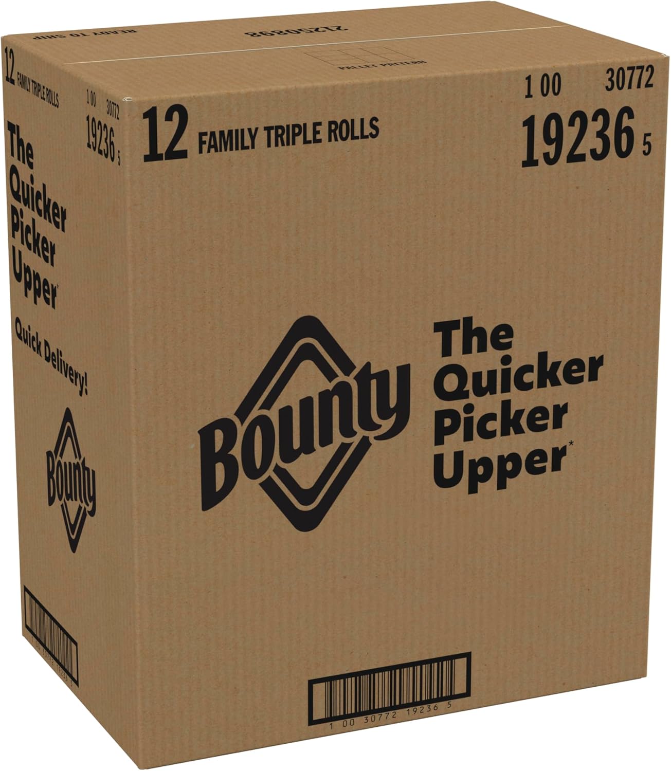 Bounty Quick-Size Paper Towels, White, 12 Family Rolls = 30 Regular Rolls