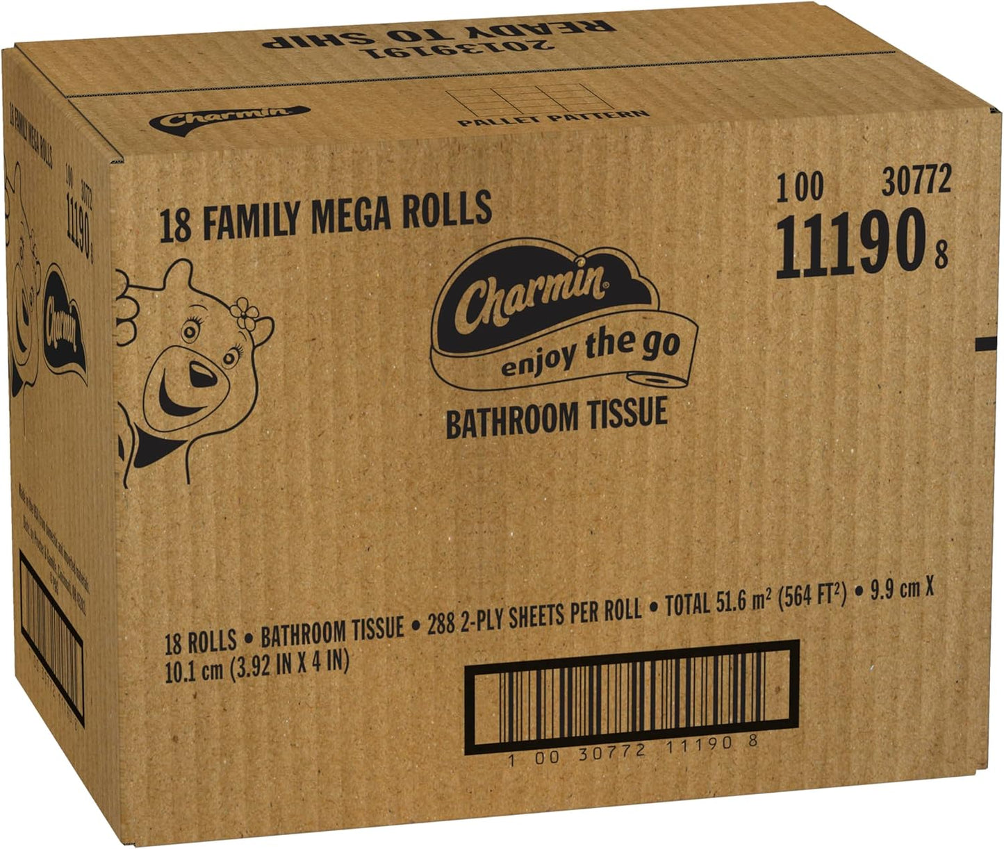 Charmin Ultra Soft Cushiony Touch Toilet Paper, 24 Family Mega Rolls = 123 Regular Rolls