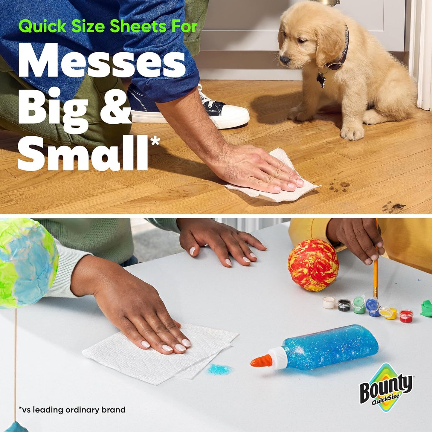 Bounty Quick Size Paper Towels, White, 8 Family Rolls = 20 Regular Rolls