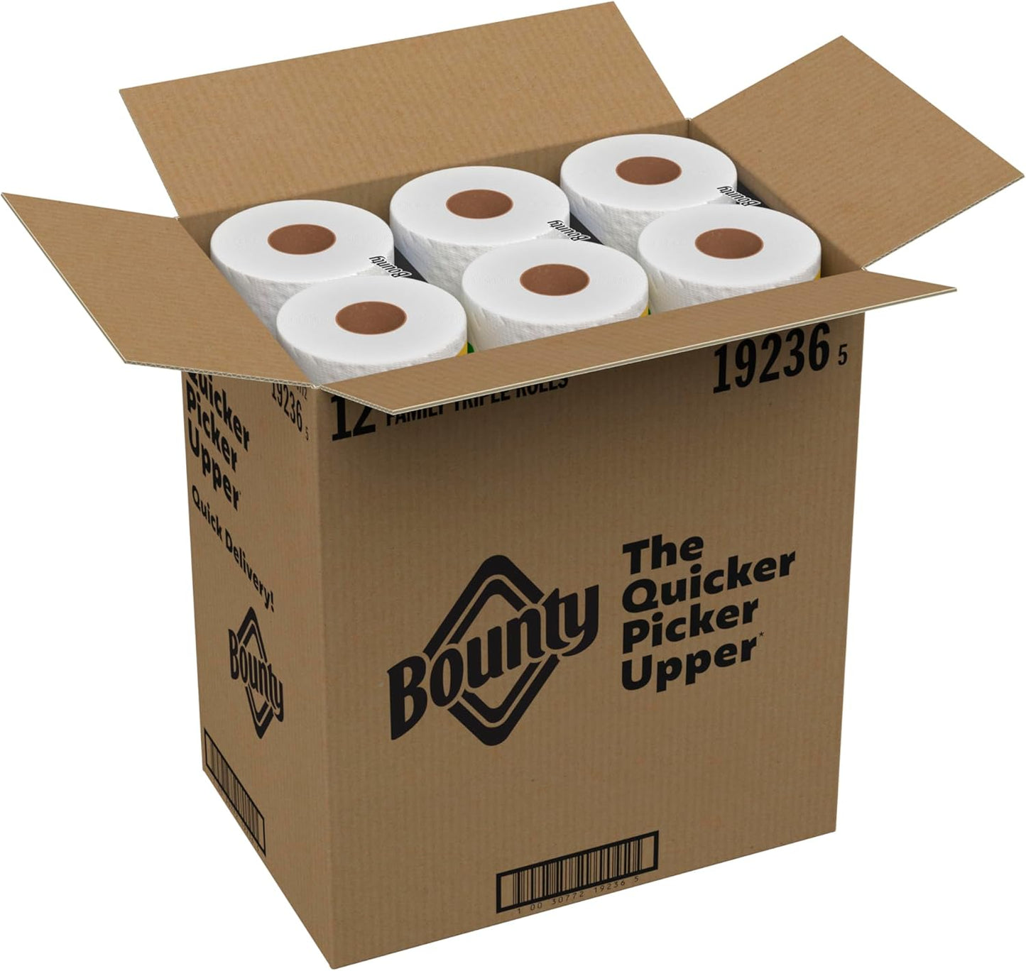 Bounty Quick Size Paper Towels, White, 8 Family Rolls = 20 Regular Rolls