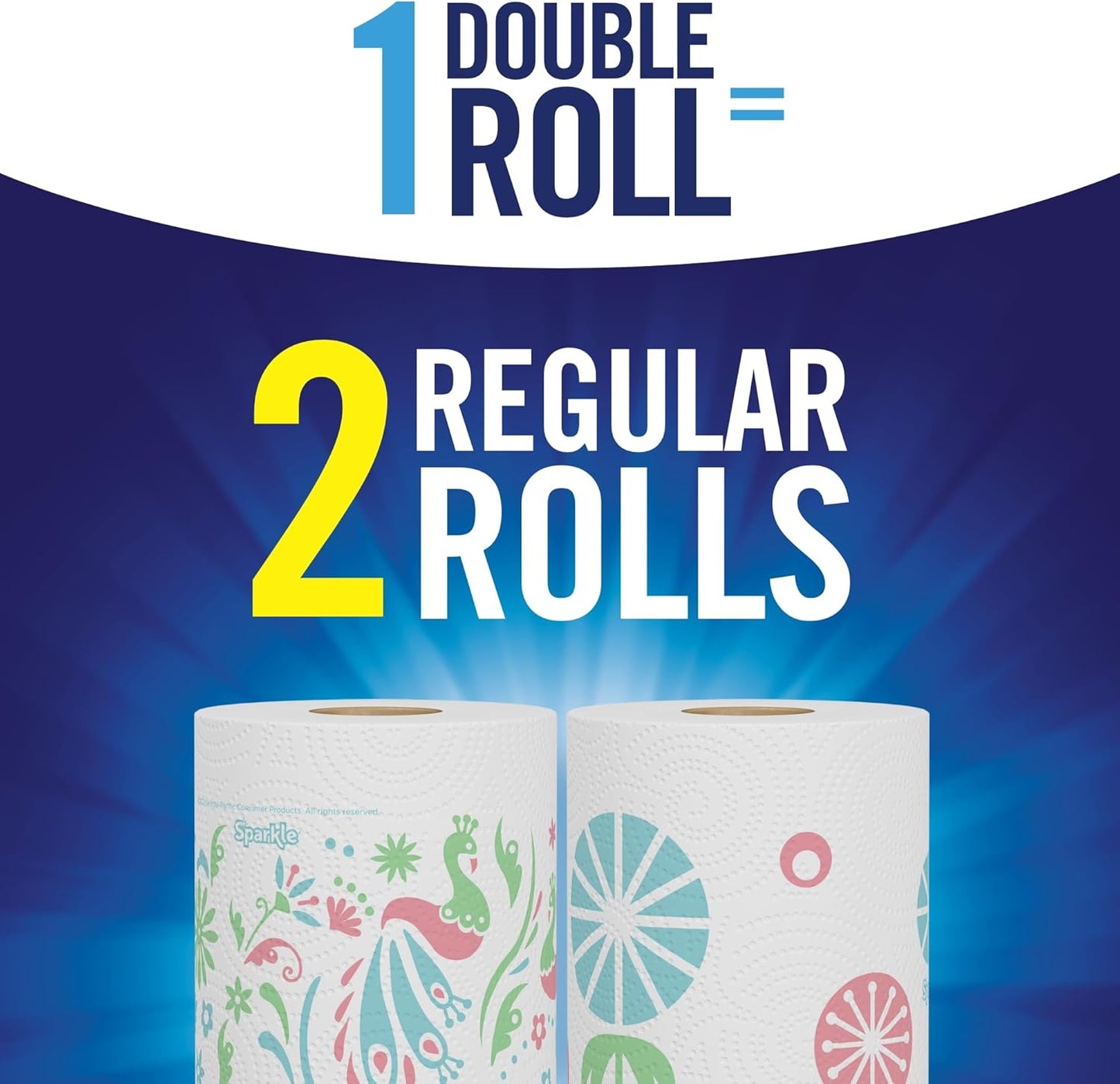 Sparkle Pick-A-Size Paper Towels, 24 Double Rolls = 48 Regular Rolls, Everyday Value Paper Towel with Full and Half Sheets