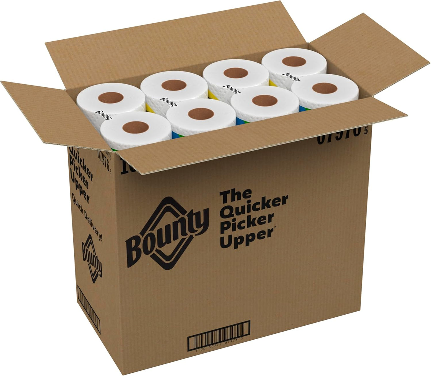 Bounty Quick-Size Paper Towels, White, 12 Family Rolls = 30 Regular Rolls