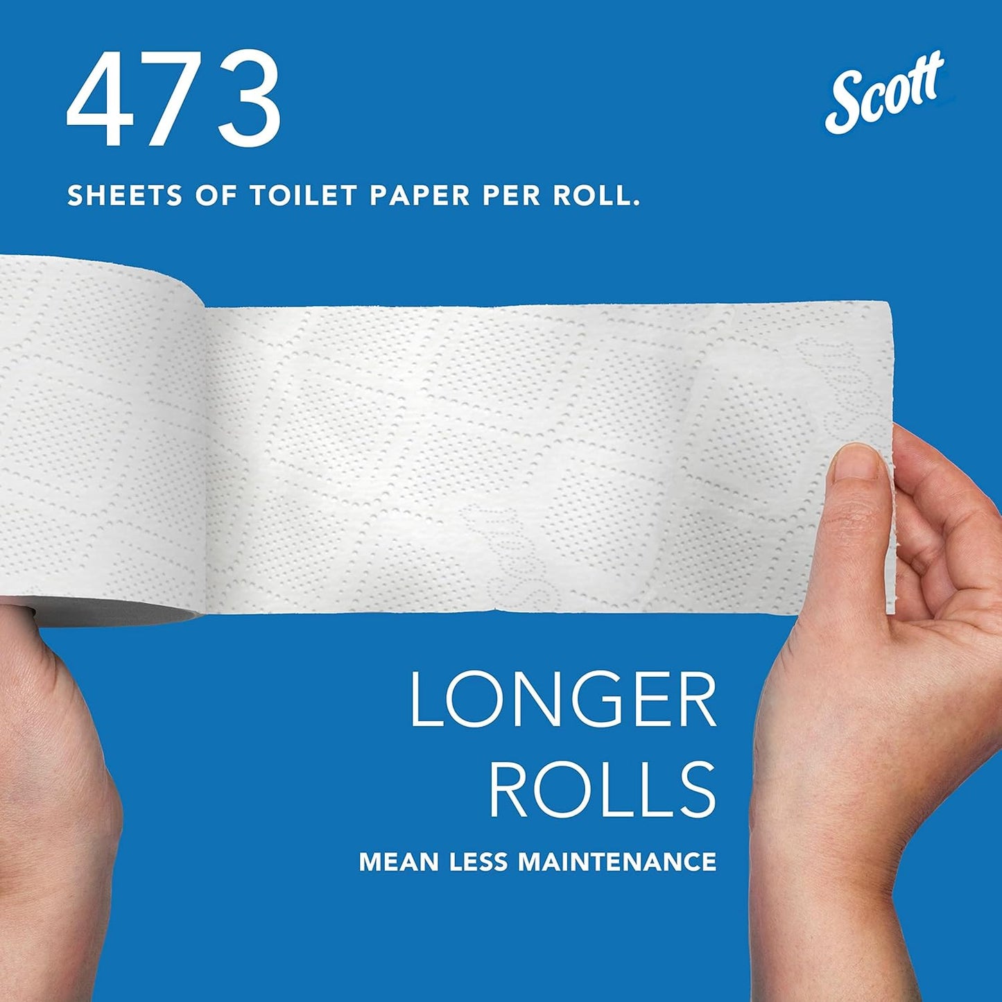 Scott Professional 100% Recycled Fiber Standard Roll Bulk Toilet Paper (13217), 2-Ply, Elevated Design, White, Individually Wrapped (80 Rolls of 473 Sheets, 37,840 Sheet Total)