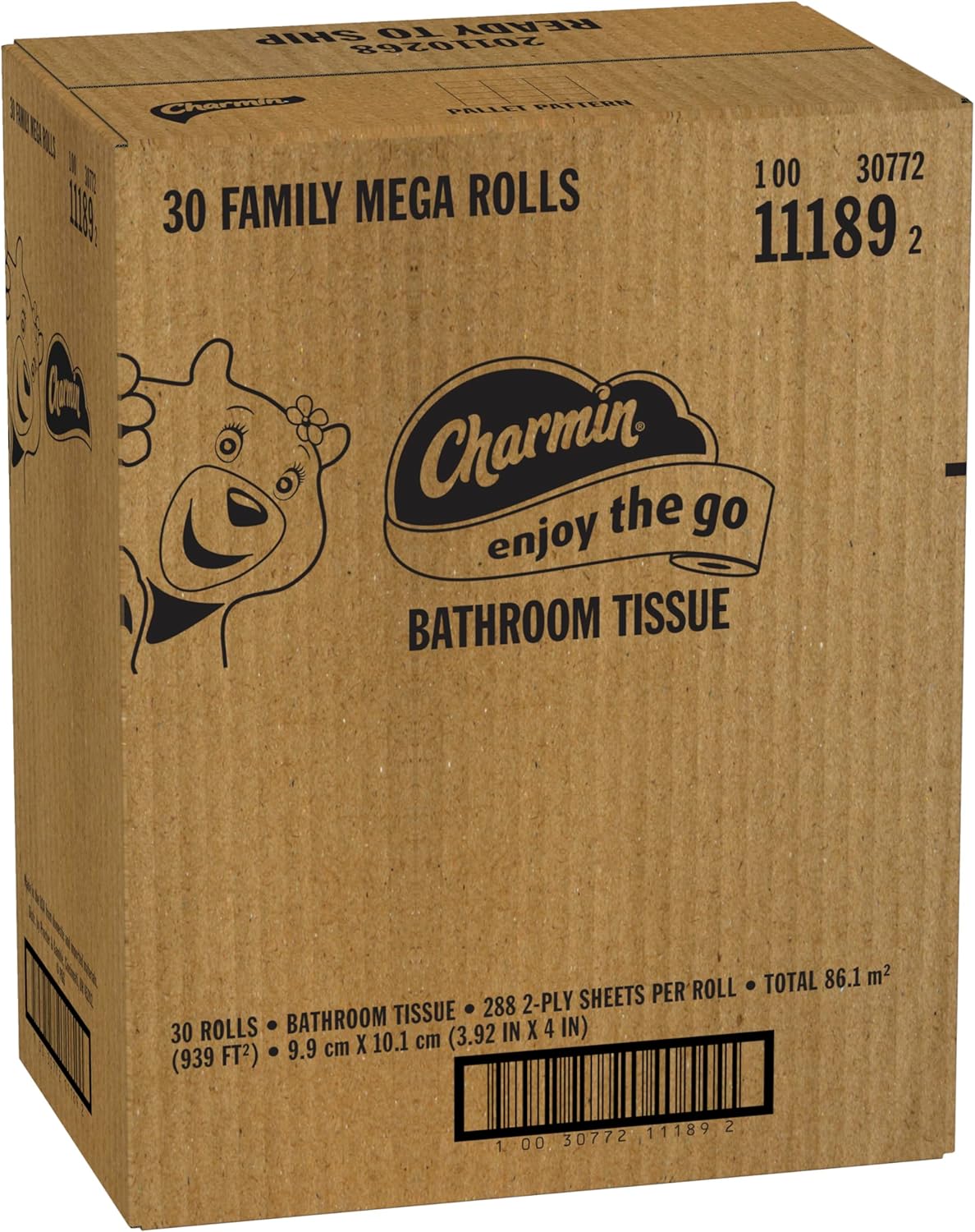 Charmin Ultra Soft Cushiony Touch Toilet Paper, 24 Family Mega Rolls = 123 Regular Rolls