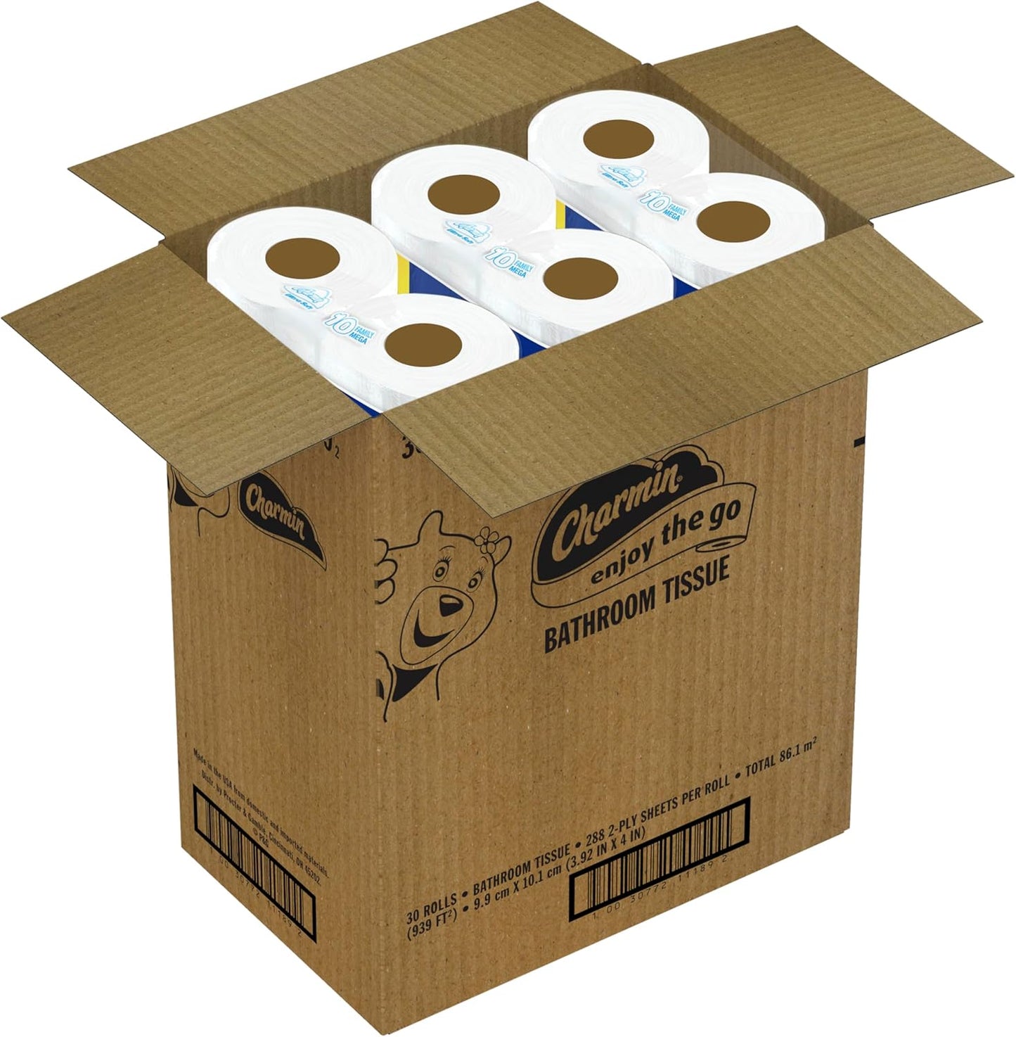 Charmin Ultra Soft Cushiony Touch Toilet Paper, 24 Family Mega Rolls = 123 Regular Rolls