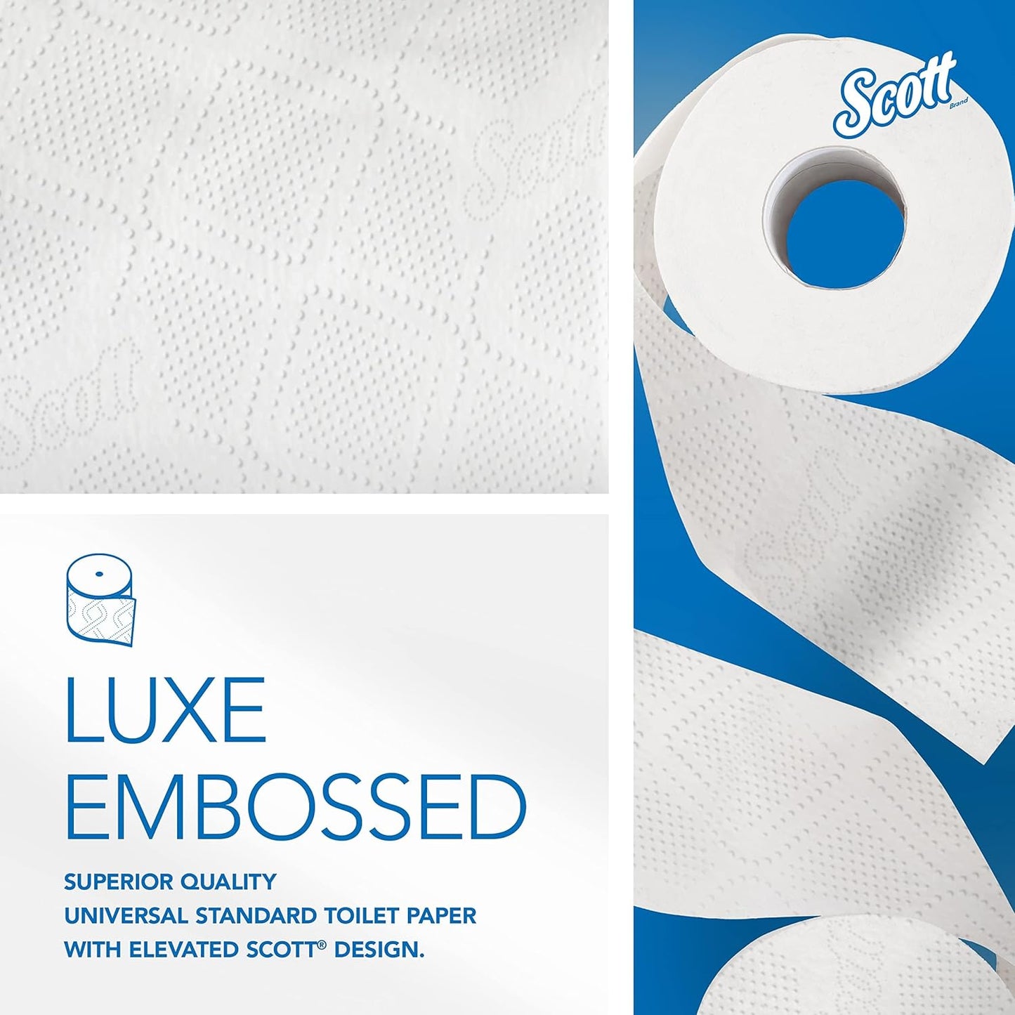 Scott Professional 100% Recycled Fiber Standard Roll Bulk Toilet Paper (13217), 2-Ply, Elevated Design, White, Individually Wrapped (80 Rolls of 473 Sheets, 37,840 Sheet Total)