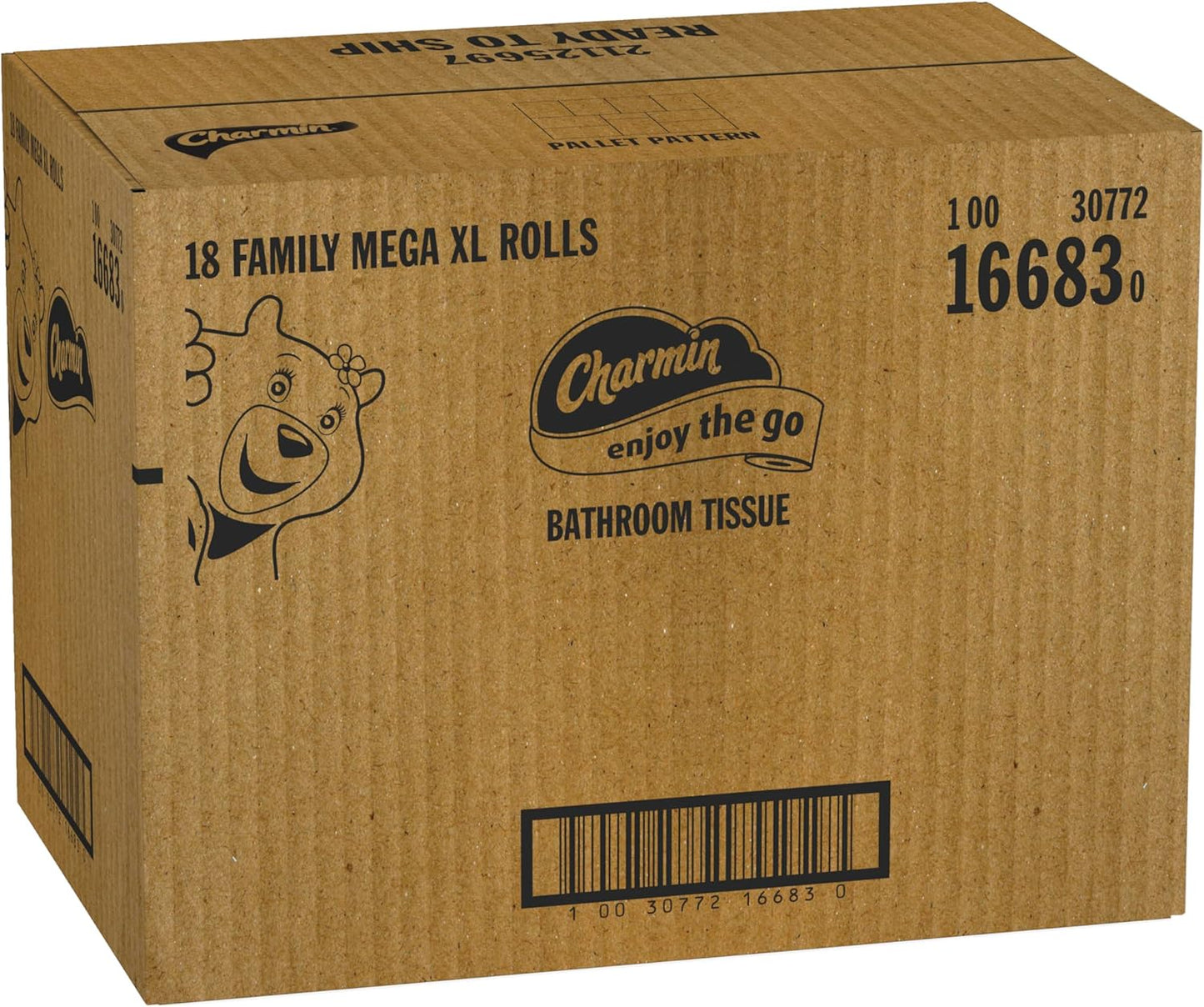 Charmin Ultra Strong Clean Touch Toilet Paper, 18 Family Mega Rolls = 90 Regular Rolls