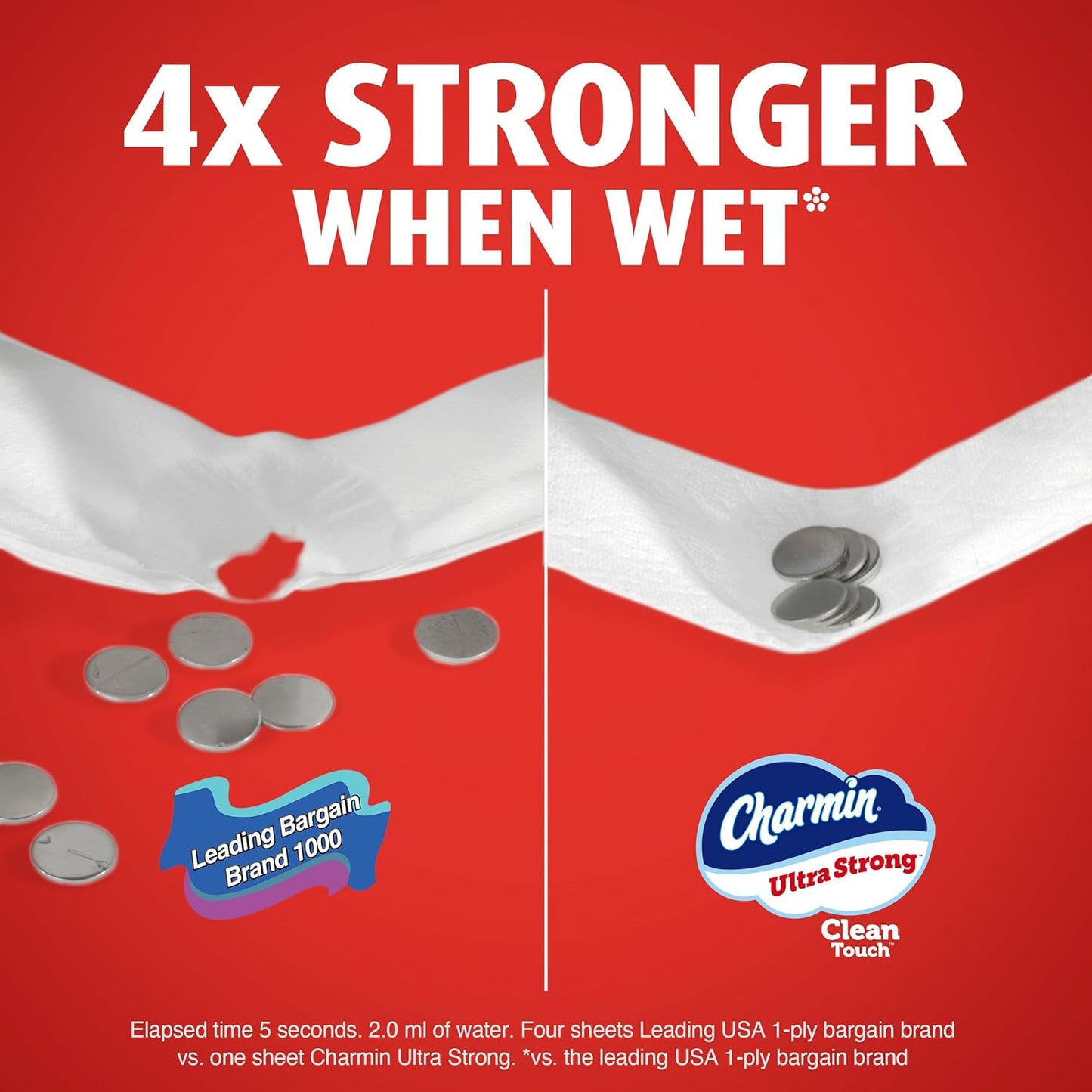 Charmin Ultra Strong Clean Touch Toilet Paper, 18 Family Mega Rolls = 90 Regular Rolls